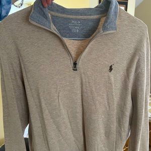 Ralph Lauren Polo beige 3/4 zip sweater